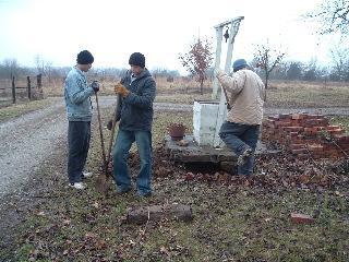 digging around the well