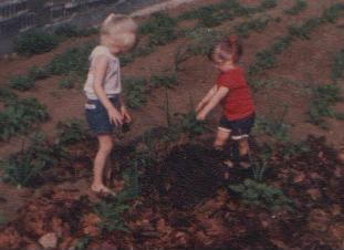 girls in garden