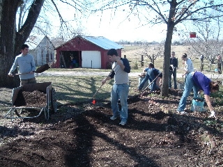 brick patio digging